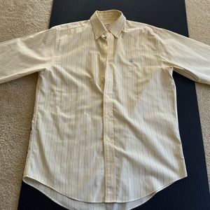 Brooks Brothers 346 Yellow/blue stripe dress shirt (M)